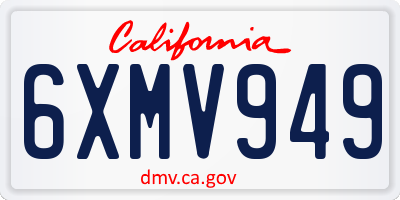CA license plate 6XMV949
