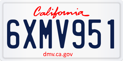 CA license plate 6XMV951