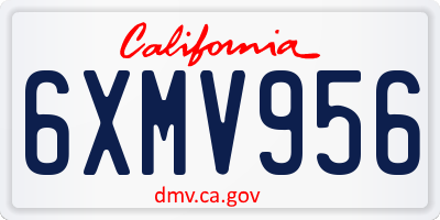 CA license plate 6XMV956