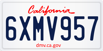 CA license plate 6XMV957