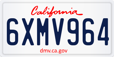 CA license plate 6XMV964