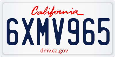 CA license plate 6XMV965