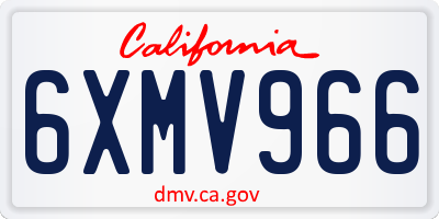 CA license plate 6XMV966