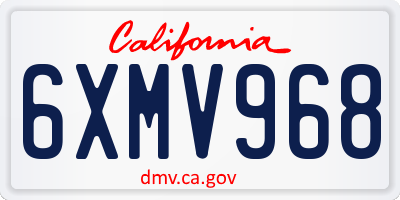 CA license plate 6XMV968