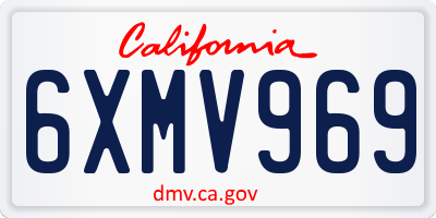 CA license plate 6XMV969