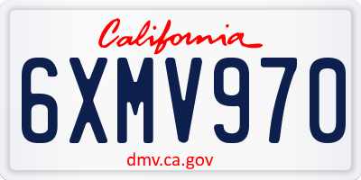 CA license plate 6XMV970