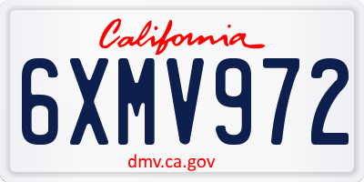 CA license plate 6XMV972