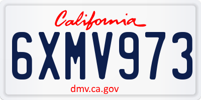CA license plate 6XMV973