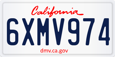 CA license plate 6XMV974