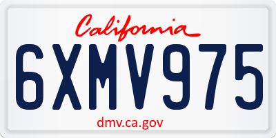 CA license plate 6XMV975