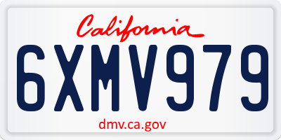 CA license plate 6XMV979
