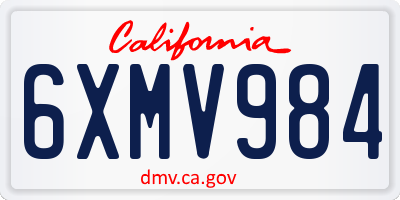 CA license plate 6XMV984