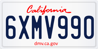 CA license plate 6XMV990
