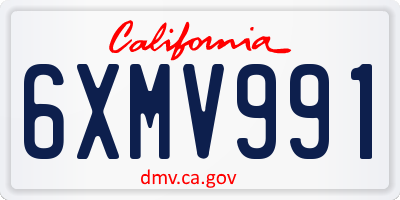 CA license plate 6XMV991