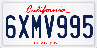 CA license plate 6XMV995