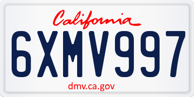 CA license plate 6XMV997