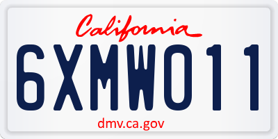 CA license plate 6XMW011