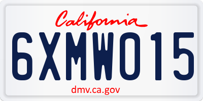 CA license plate 6XMW015