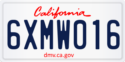CA license plate 6XMW016