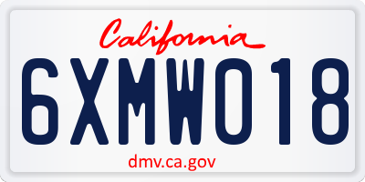 CA license plate 6XMW018