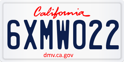 CA license plate 6XMW022