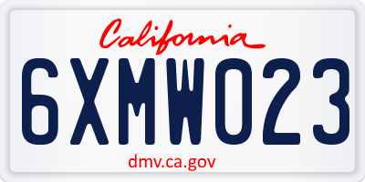 CA license plate 6XMW023
