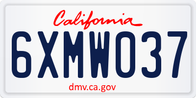 CA license plate 6XMW037
