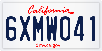 CA license plate 6XMW041