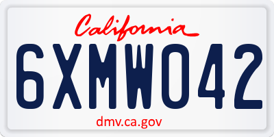 CA license plate 6XMW042