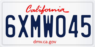 CA license plate 6XMW045