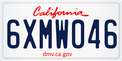 CA license plate 6XMW046