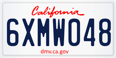 CA license plate 6XMW048