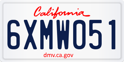 CA license plate 6XMW051