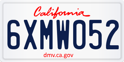 CA license plate 6XMW052