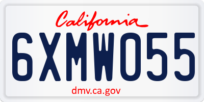CA license plate 6XMW055