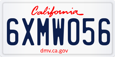 CA license plate 6XMW056