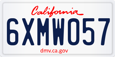 CA license plate 6XMW057