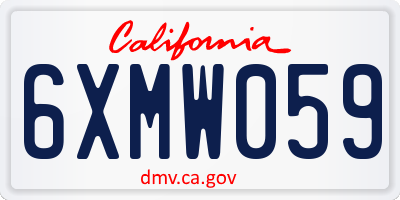 CA license plate 6XMW059