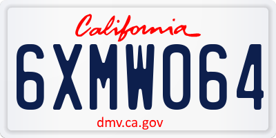 CA license plate 6XMW064