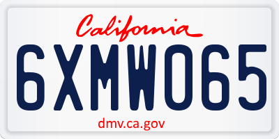 CA license plate 6XMW065