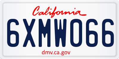 CA license plate 6XMW066