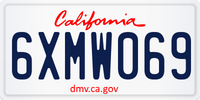 CA license plate 6XMW069