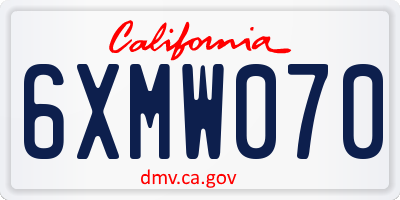 CA license plate 6XMW070