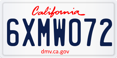CA license plate 6XMW072