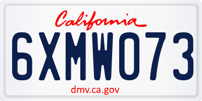 CA license plate 6XMW073