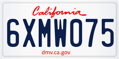 CA license plate 6XMW075