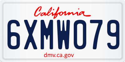 CA license plate 6XMW079