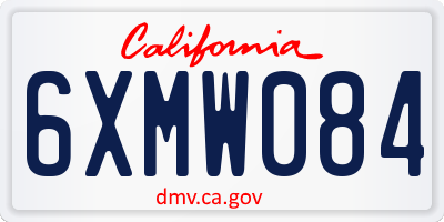 CA license plate 6XMW084