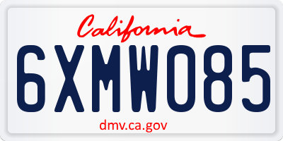 CA license plate 6XMW085