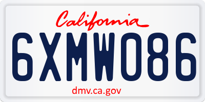 CA license plate 6XMW086